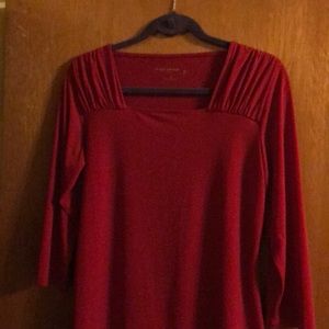 Susan Graver square neck liquid knit top